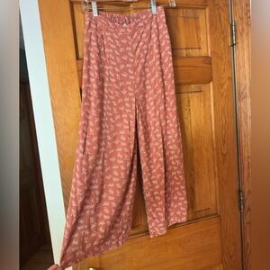 Floral Print Wide-Leg Pants